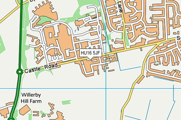 HU16 5JF map - OS VectorMap District (Ordnance Survey)