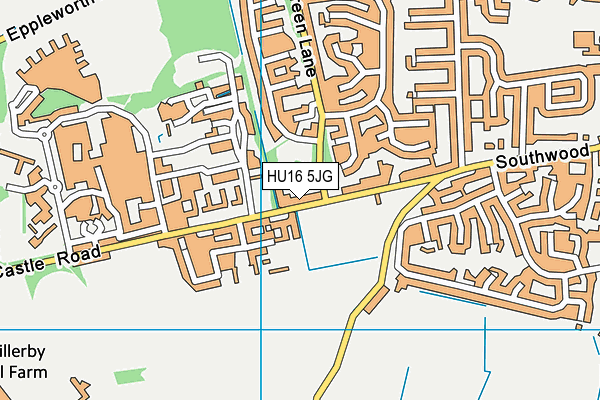 HU16 5JG map - OS VectorMap District (Ordnance Survey)