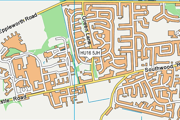 HU16 5JH map - OS VectorMap District (Ordnance Survey)