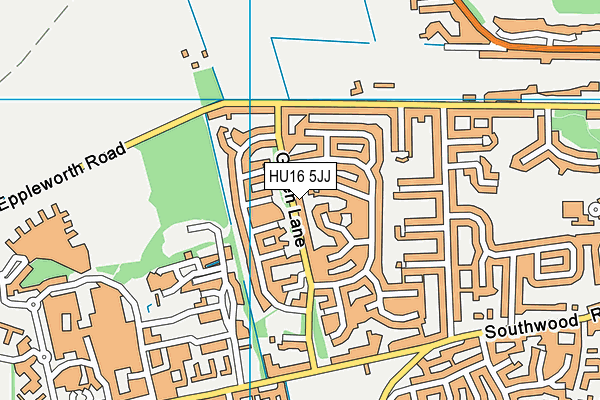HU16 5JJ map - OS VectorMap District (Ordnance Survey)