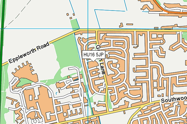 HU16 5JP map - OS VectorMap District (Ordnance Survey)