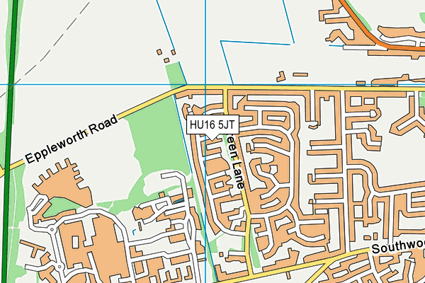 HU16 5JT map - OS VectorMap District (Ordnance Survey)