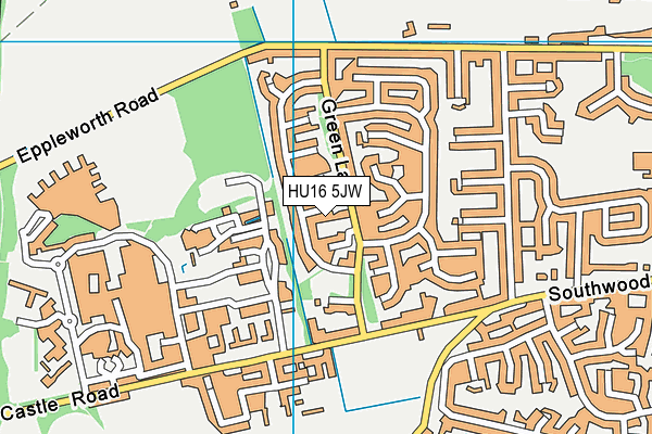 HU16 5JW map - OS VectorMap District (Ordnance Survey)