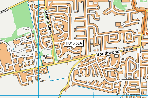 HU16 5LA map - OS VectorMap District (Ordnance Survey)