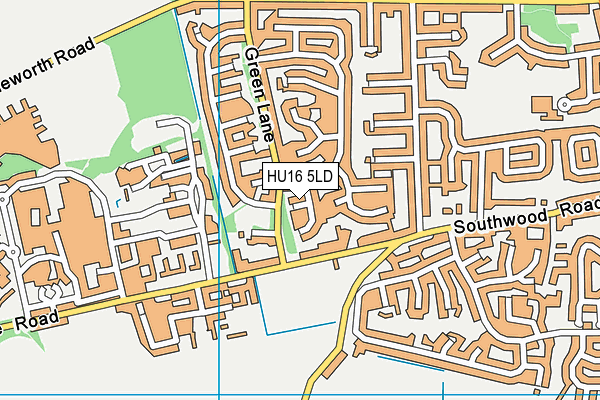 HU16 5LD map - OS VectorMap District (Ordnance Survey)