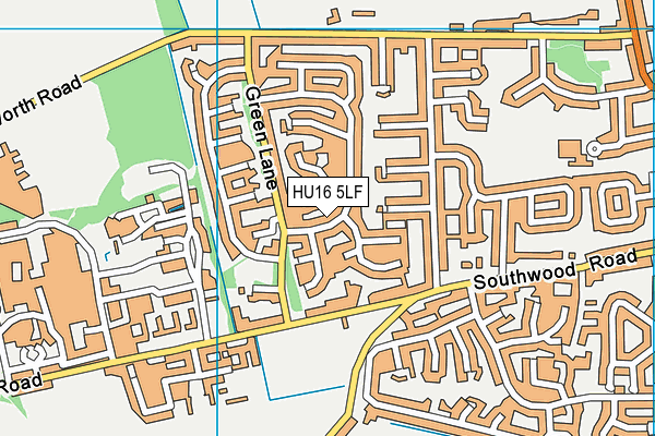 HU16 5LF map - OS VectorMap District (Ordnance Survey)