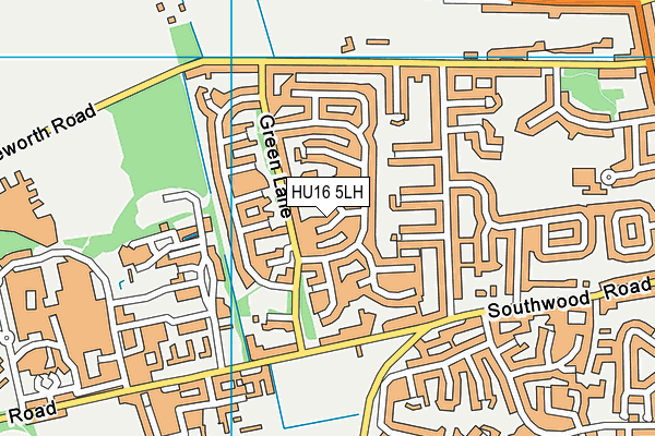 HU16 5LH map - OS VectorMap District (Ordnance Survey)