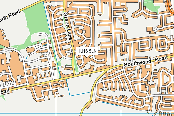 HU16 5LN map - OS VectorMap District (Ordnance Survey)