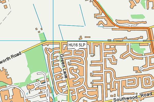 HU16 5LP map - OS VectorMap District (Ordnance Survey)