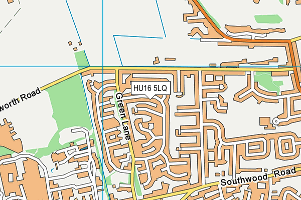 HU16 5LQ map - OS VectorMap District (Ordnance Survey)