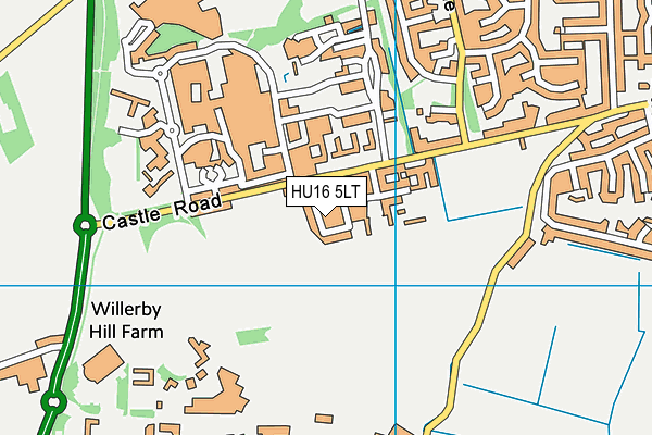 HU16 5LT map - OS VectorMap District (Ordnance Survey)