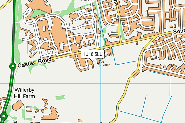 HU16 5LU map - OS VectorMap District (Ordnance Survey)