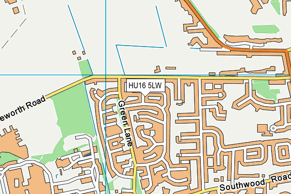 HU16 5LW map - OS VectorMap District (Ordnance Survey)