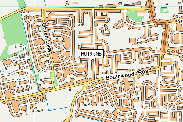 HU16 5NB map - OS VectorMap District (Ordnance Survey)