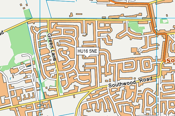 HU16 5NE map - OS VectorMap District (Ordnance Survey)