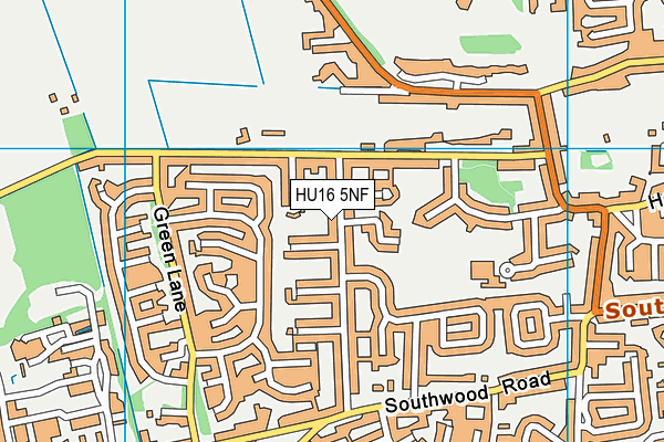 HU16 5NF map - OS VectorMap District (Ordnance Survey)