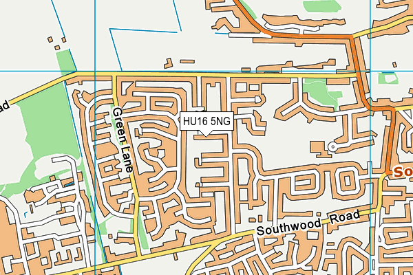 HU16 5NG map - OS VectorMap District (Ordnance Survey)