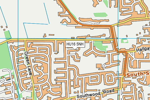 HU16 5NH map - OS VectorMap District (Ordnance Survey)