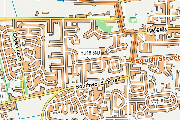HU16 5NJ map - OS VectorMap District (Ordnance Survey)
