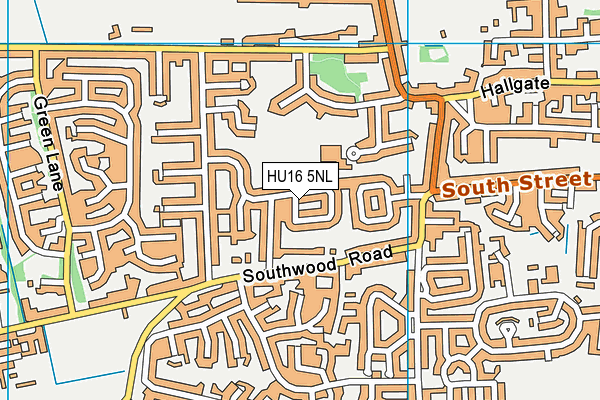 HU16 5NL map - OS VectorMap District (Ordnance Survey)