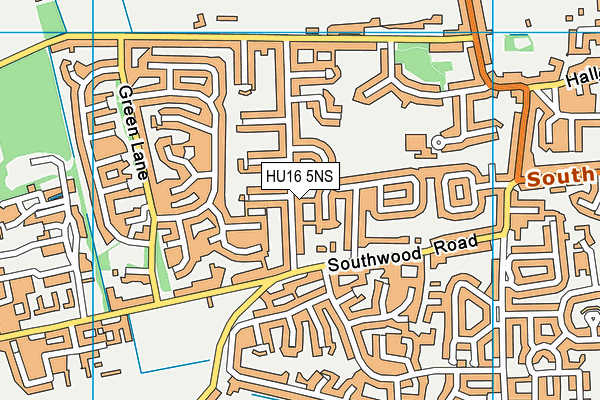 HU16 5NS map - OS VectorMap District (Ordnance Survey)