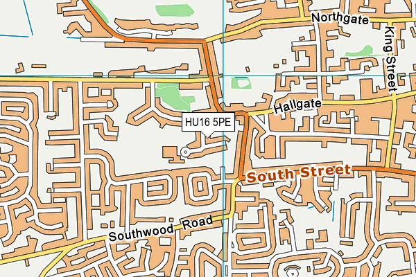 Westfield Primary School map (HU16 5PE) - OS VectorMap District (Ordnance Survey)