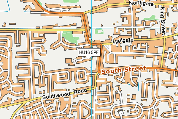 HU16 5PF map - OS VectorMap District (Ordnance Survey)