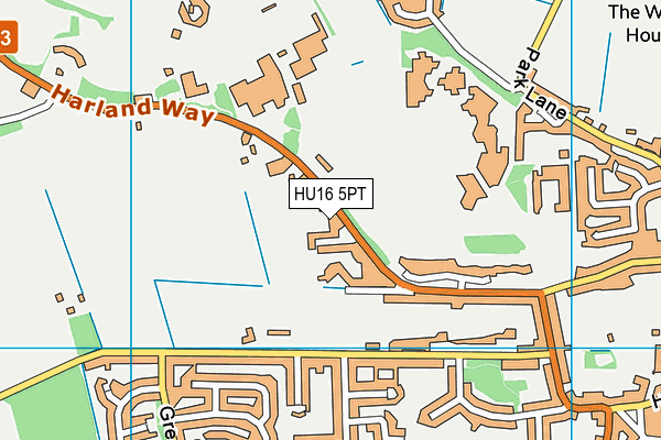 HU16 5PT map - OS VectorMap District (Ordnance Survey)