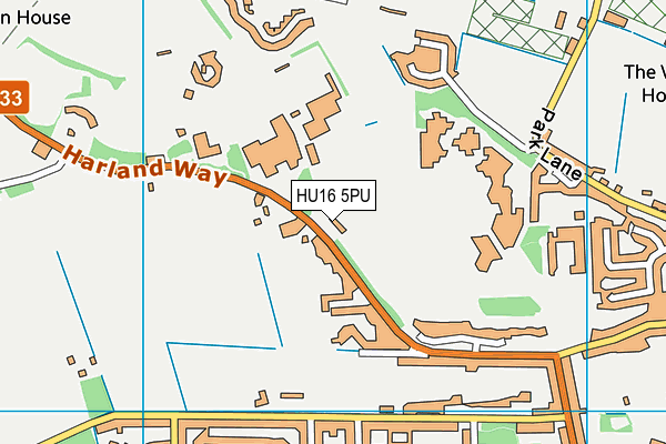 HU16 5PU map - OS VectorMap District (Ordnance Survey)