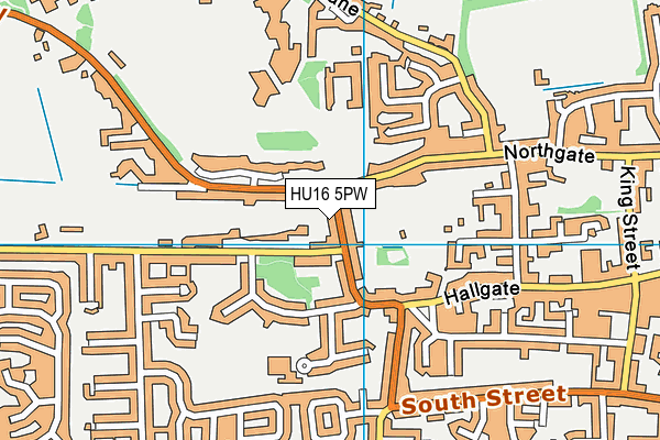 HU16 5PW map - OS VectorMap District (Ordnance Survey)