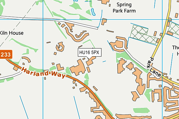 Cottingham High School and Sixth Form College map (HU16 5PX) - OS VectorMap District (Ordnance Survey)
