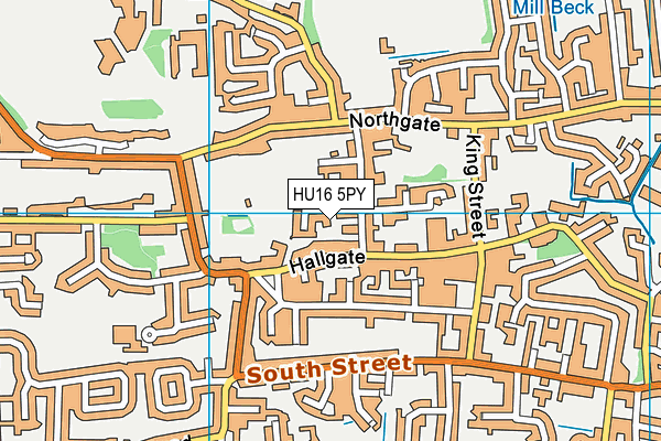 HU16 5PY map - OS VectorMap District (Ordnance Survey)
