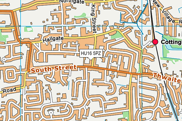 HU16 5PZ map - OS VectorMap District (Ordnance Survey)