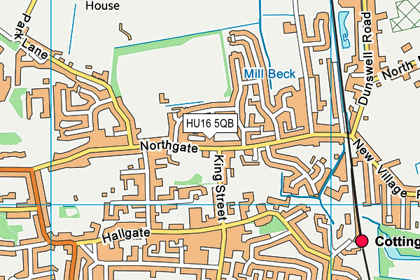 HU16 5QB map - OS VectorMap District (Ordnance Survey)