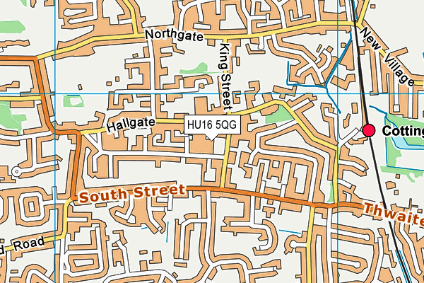 HU16 5QG map - OS VectorMap District (Ordnance Survey)