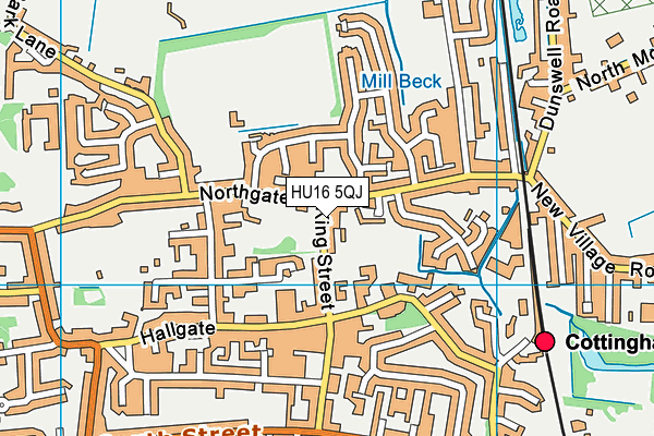 HU16 5QJ map - OS VectorMap District (Ordnance Survey)