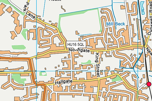 HU16 5QL map - OS VectorMap District (Ordnance Survey)