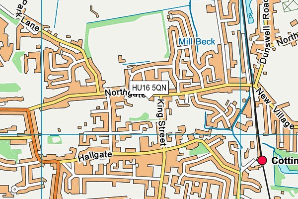 HU16 5QN map - OS VectorMap District (Ordnance Survey)