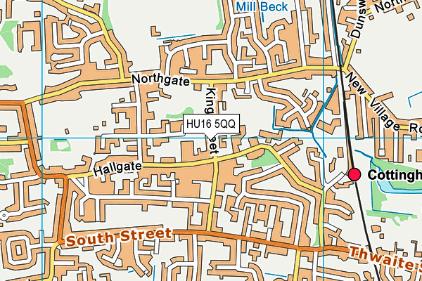 HU16 5QQ map - OS VectorMap District (Ordnance Survey)