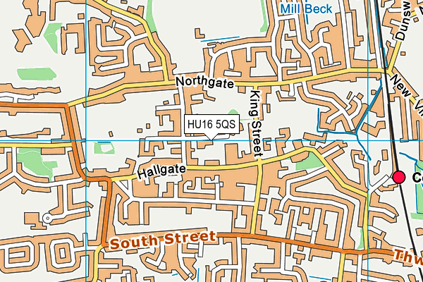HU16 5QS map - OS VectorMap District (Ordnance Survey)