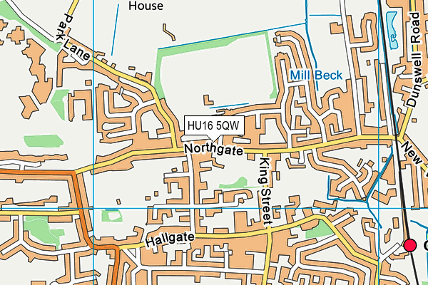 HU16 5QW map - OS VectorMap District (Ordnance Survey)