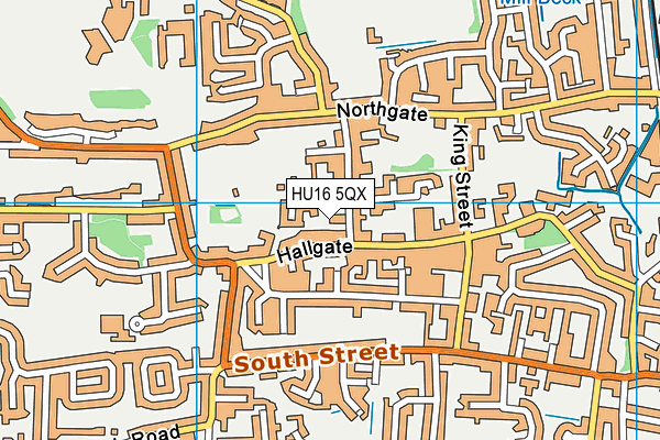 HU16 5QX map - OS VectorMap District (Ordnance Survey)