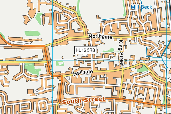 HU16 5RB map - OS VectorMap District (Ordnance Survey)