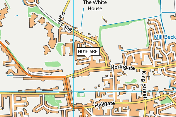 HU16 5RE map - OS VectorMap District (Ordnance Survey)