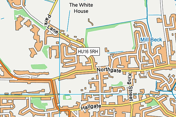 HU16 5RH map - OS VectorMap District (Ordnance Survey)