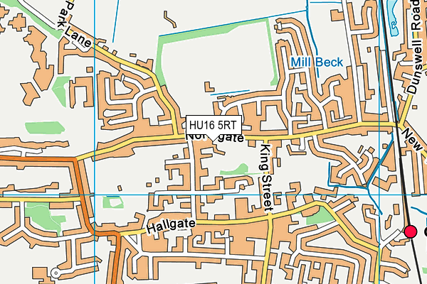 HU16 5RT map - OS VectorMap District (Ordnance Survey)