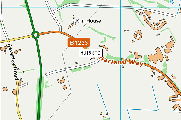 HU16 5TD map - OS VectorMap District (Ordnance Survey)