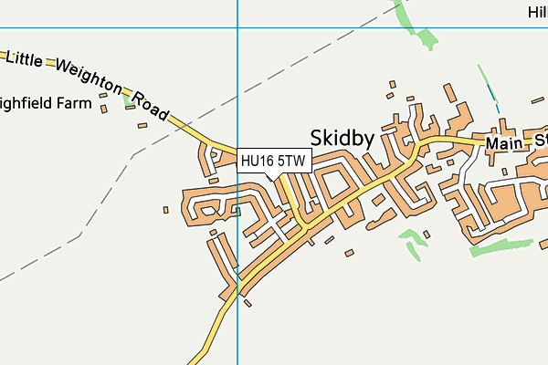 HU16 5TW map - OS VectorMap District (Ordnance Survey)