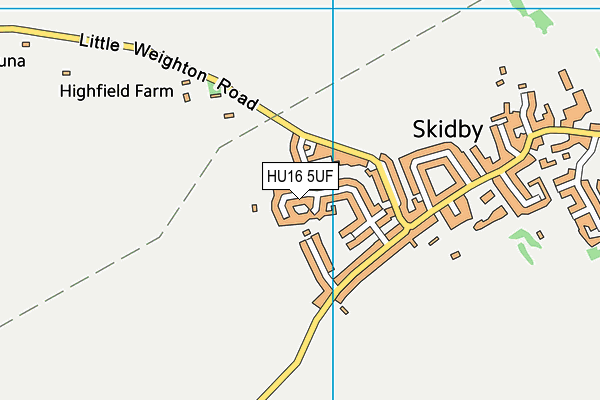 Skidby Playing Field map (HU16 5UF) - OS VectorMap District (Ordnance Survey)
