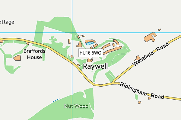 HU16 5WG map - OS VectorMap District (Ordnance Survey)